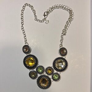 Elegant Silver and Gold Statement Necklace